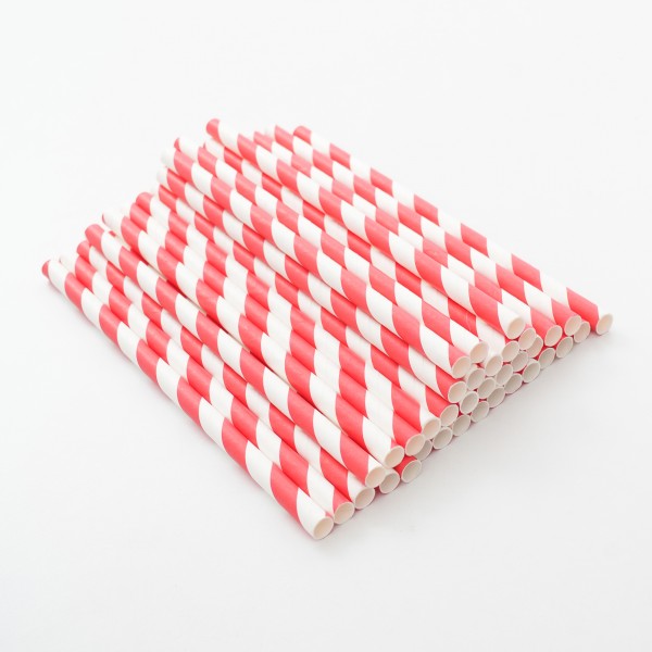 6x200 mm Kırmızı Beyaz Kağıt Pipet Koli içi Adet 5600 