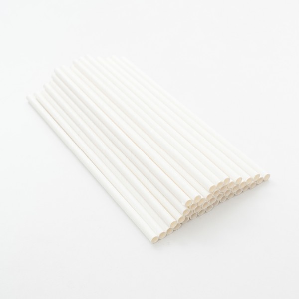 8x200 mm Beyaz Kağıt Pipet 100 Adet