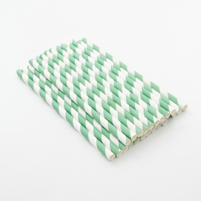 6x200 mm Yeşil Beyaz Kağıt Pipet Koli içi Adet 5600